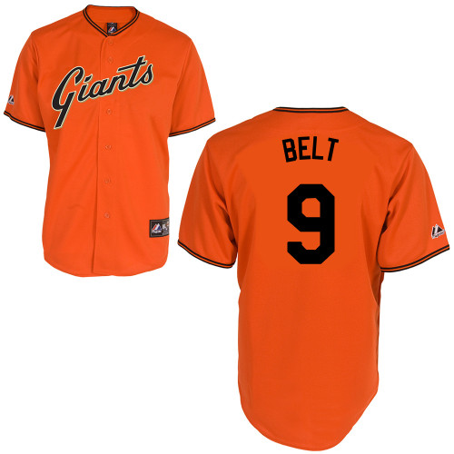 Brandon Belt #9 mlb Jersey-San Francisco Giants Women's Authentic Orange Baseball Jersey